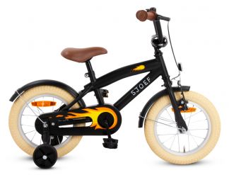 SJOEF Cruise Jongensfiets 14 inch - Mat Zwart