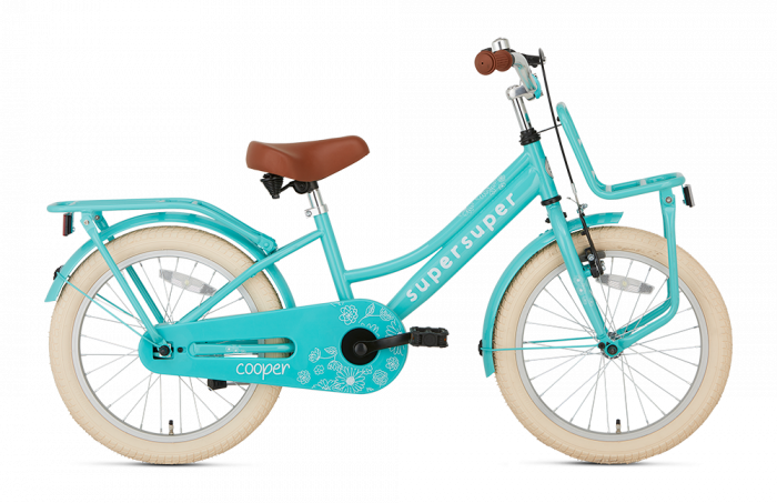 Avonturier park Hoge blootstelling SuperSuper Cooper Meisjesfiets 18 inch - Turquoise